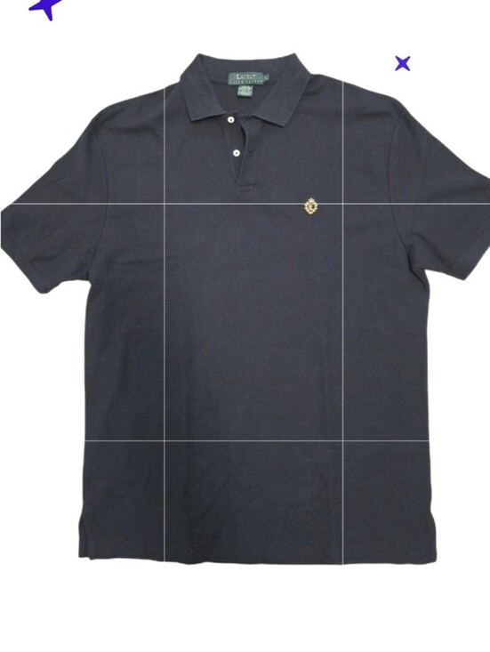 Lauren Ralph Lauren Other - Lauren Ralph Lauren Navy Blue Polo Shirt Gold Crest Embroidery Size Large